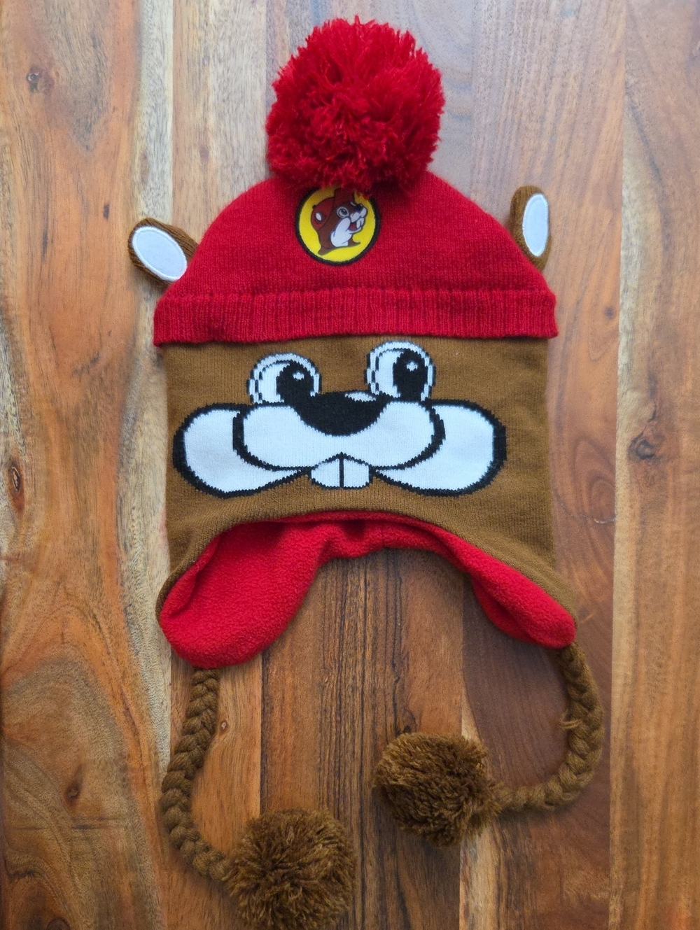 Buc-ee's Beaver Pom Pom Earflap Hat